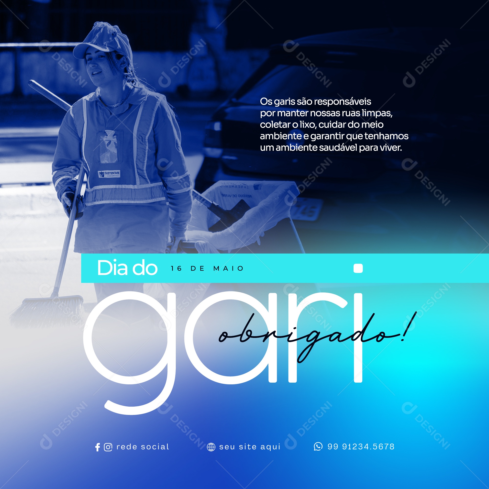 Social Media Dia Do Gari Nossas Ruas Limpas PSD Editável