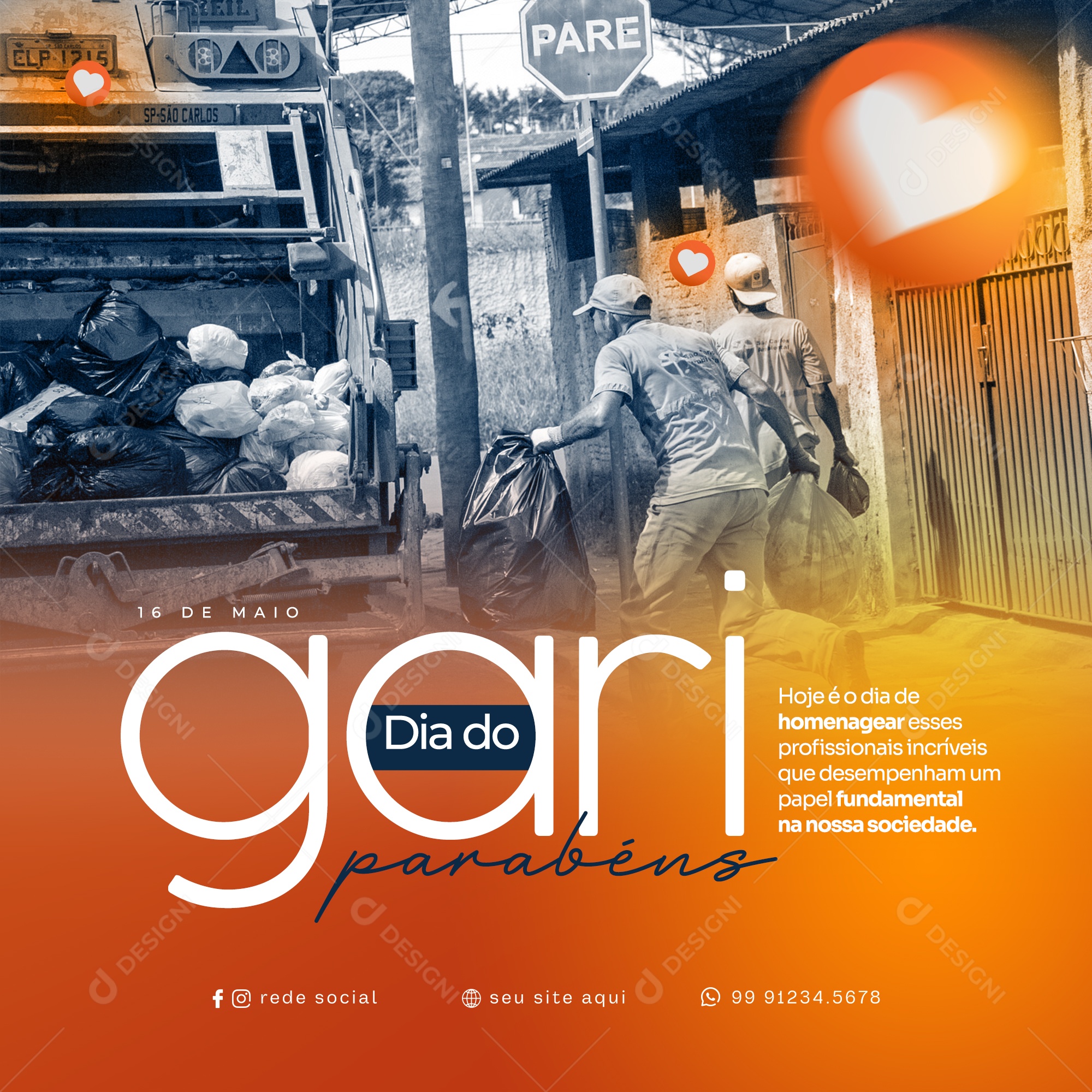 Social Media Papel Fundamental Dia Do Gari PSD Editável