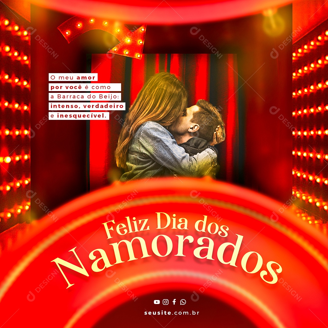 O Meu Amor Por Você é Como Barraca Do Beijo Intenso Verdadeiro Dia Dos Namorados Social Media PSD Editável