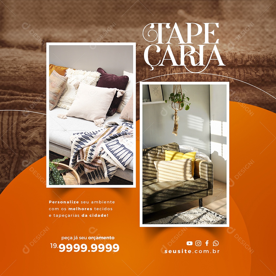 Personalize Seu Ambiente Com Os Melhores Serviços De Tapeceiro Social Media PSD Editável