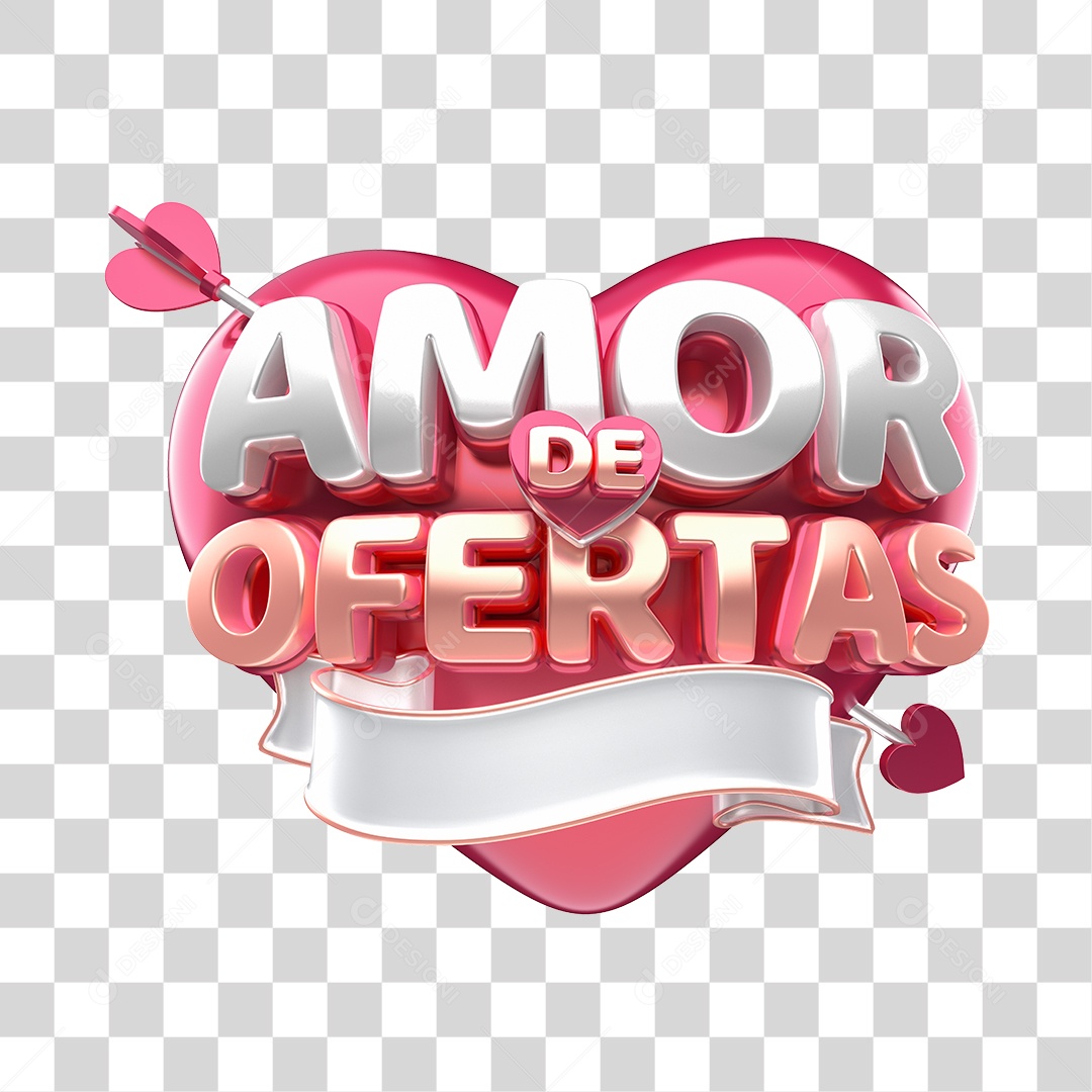 Selo 3D Para Composição Amor de Ofertas PNG Transparente