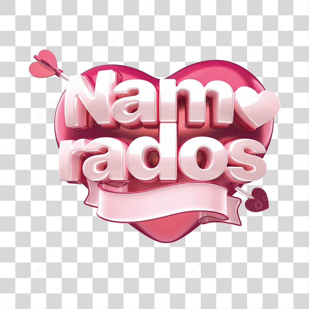 Selo 3D Para Composição Namorados PNG Transparente