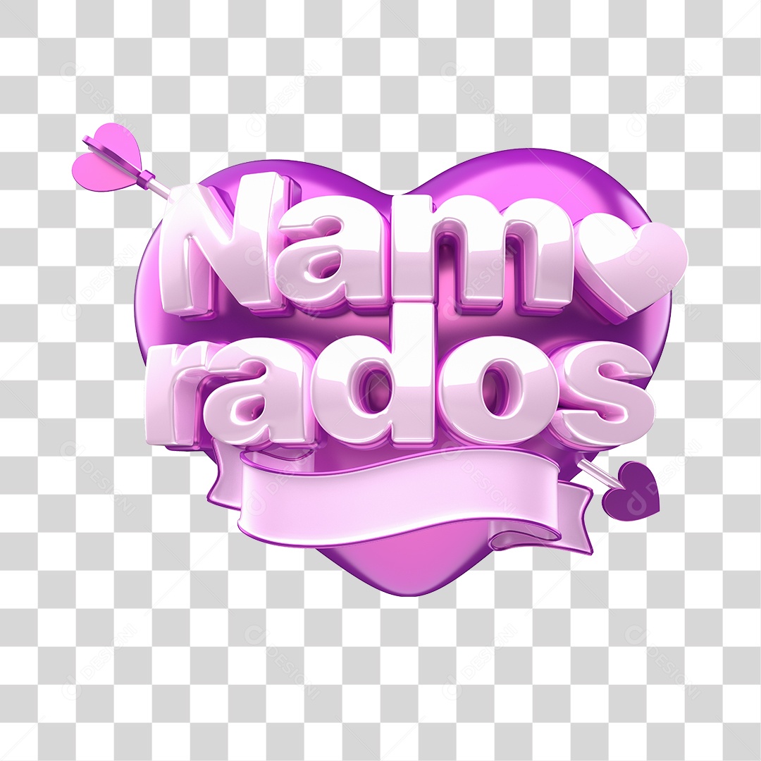 Selo 3D Para Composição Namorados PNG Transparente