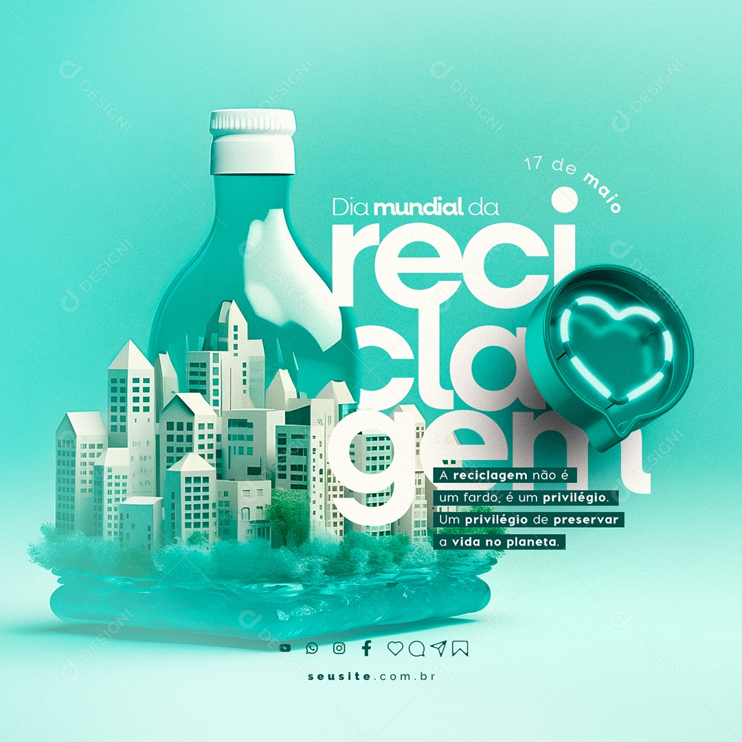 A Reciclagem Não é Um Fardo Dia Mundial Da Reciclagem Social Media PSD Editável