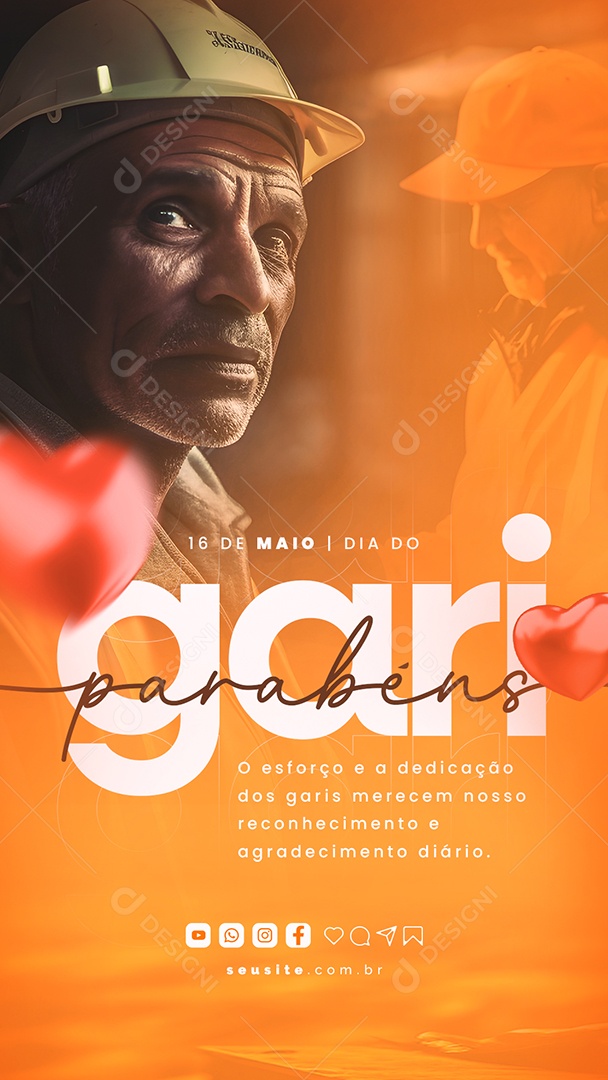 Story O Esforço e a Dedicação Merecem Nosso Reconhecimento Dia Do Gari Social Media PSD Editável