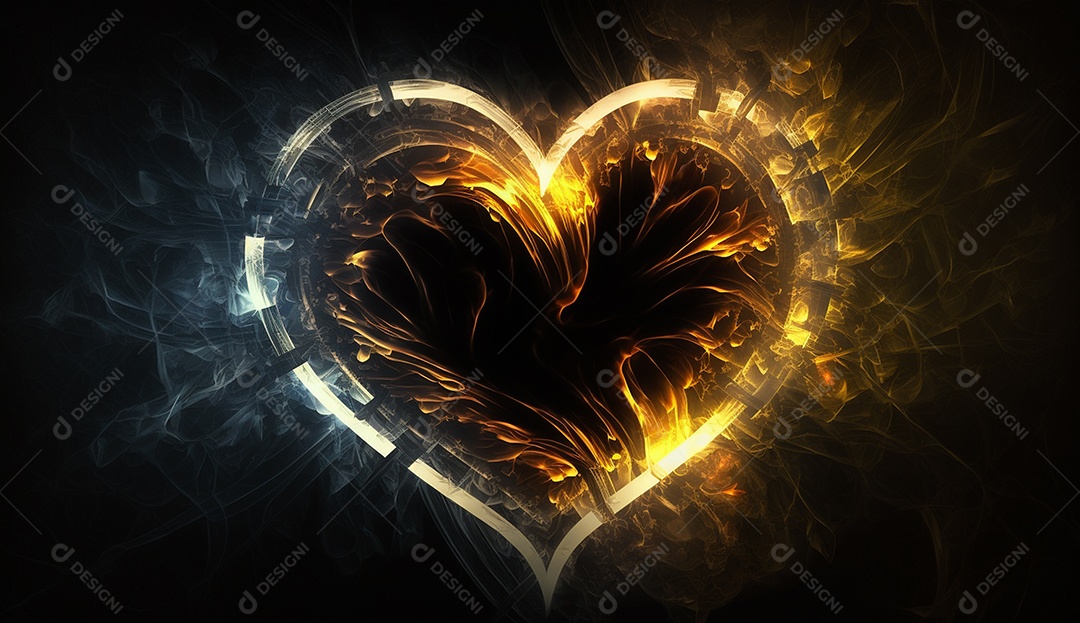 Textura de coração com fumaça