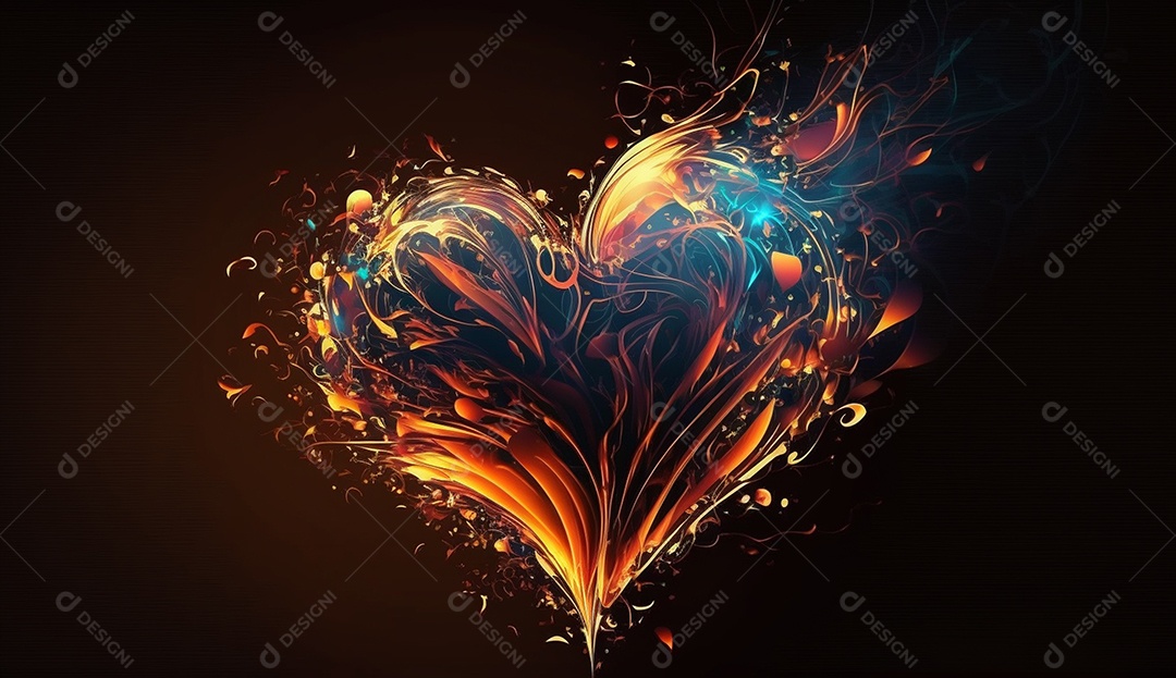 Textura de coração com fumaça