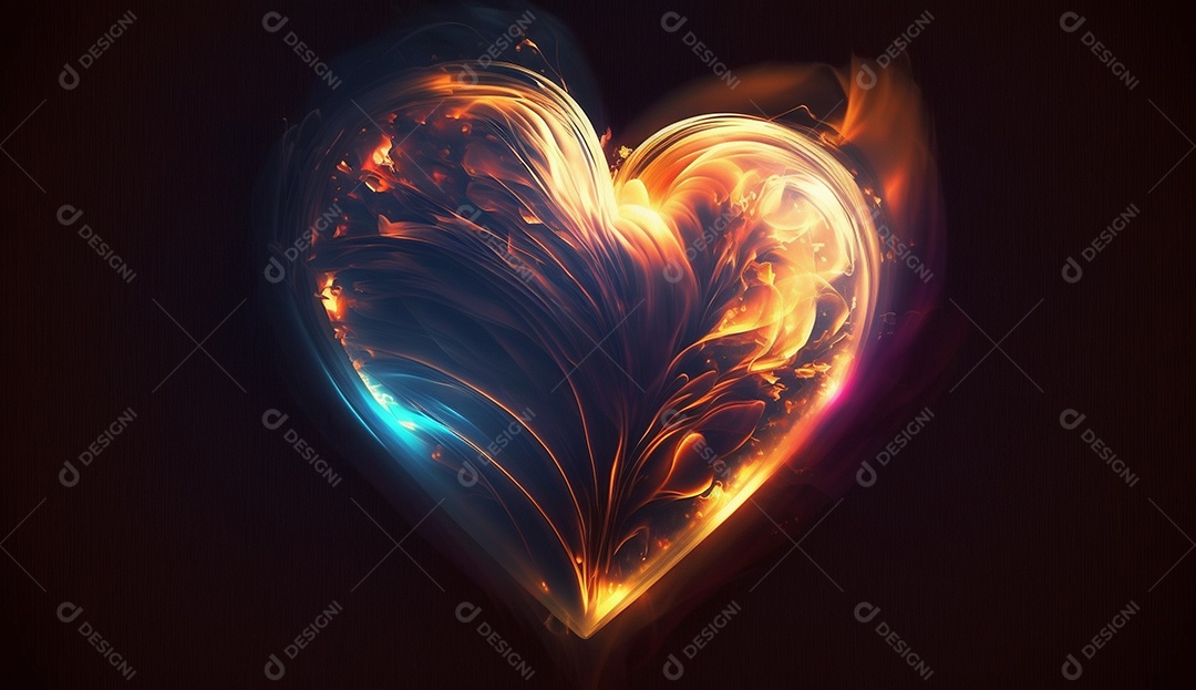 Textura de coração com fumaça