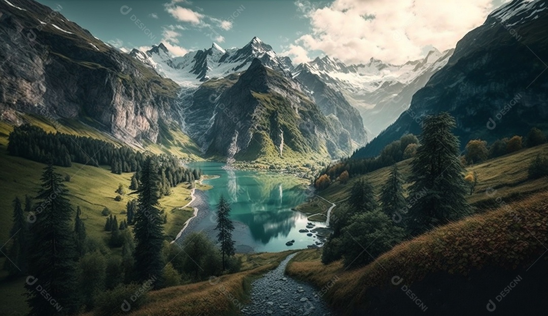 Vista da suiça natureza