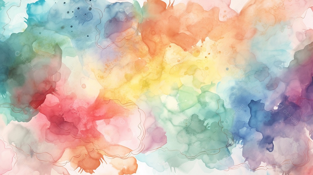 Fundo de aquarela com fumaça colorida