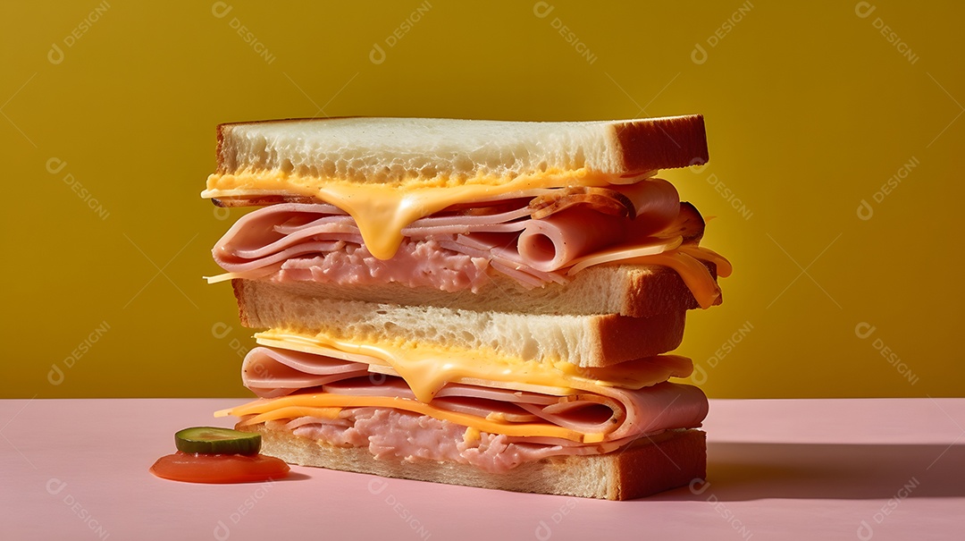 Prato Com Sanduíche Cortado