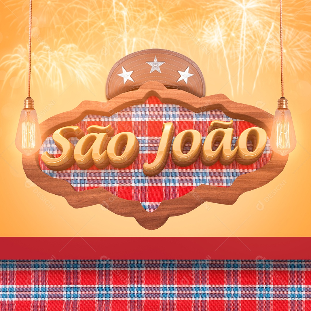 Selo 3D São João Para Composição PSD