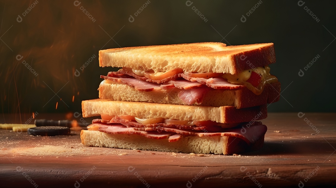 Prato Com Sanduíche Cortado