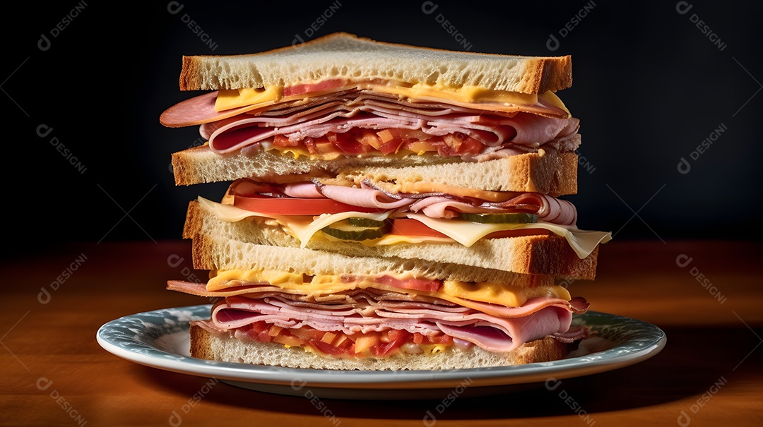 Prato Com Sanduíche Cortado