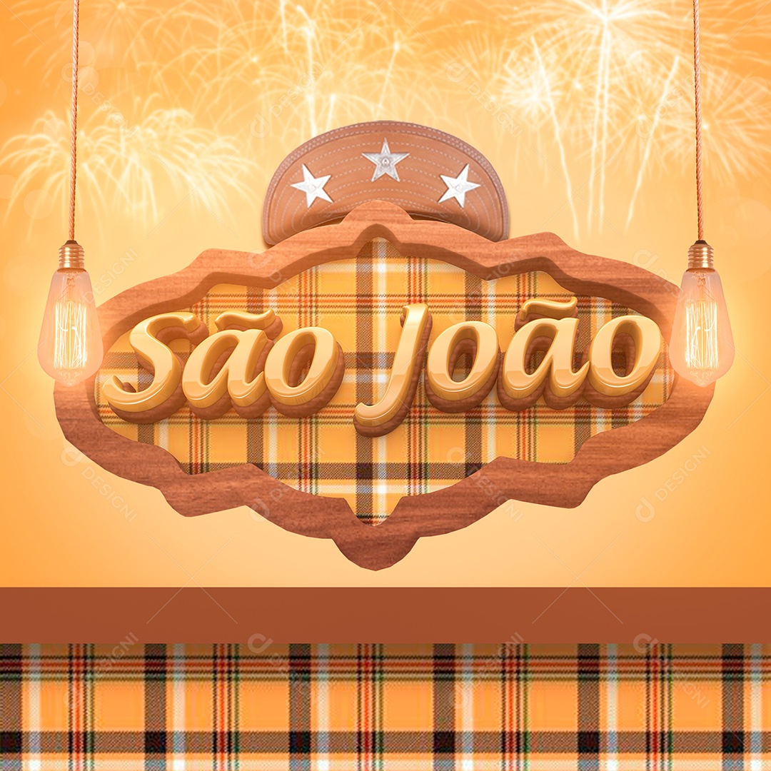 Selo 3D São João Para Composição PSD