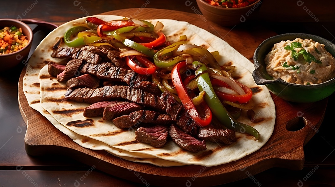Prato De Comida Fajita Carne