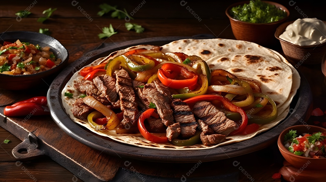 Prato De Comida Fajita Carne