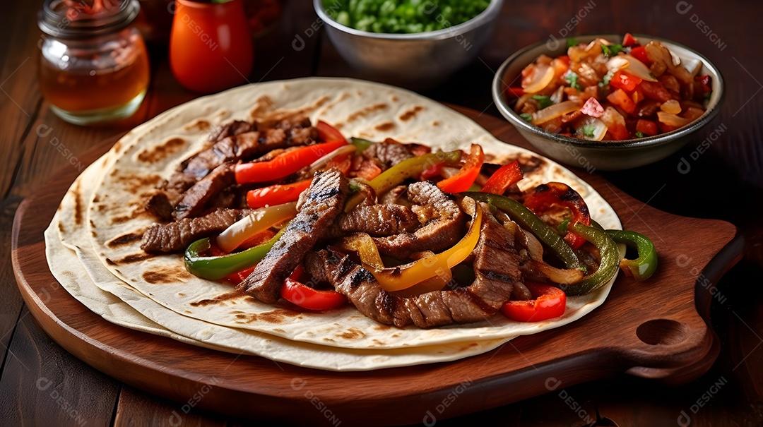 Prato De Comida Fajita Carne