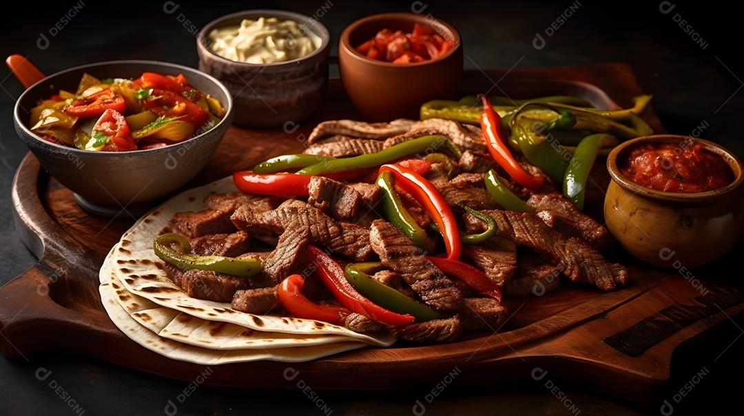 Prato De Comida Fajita Carne