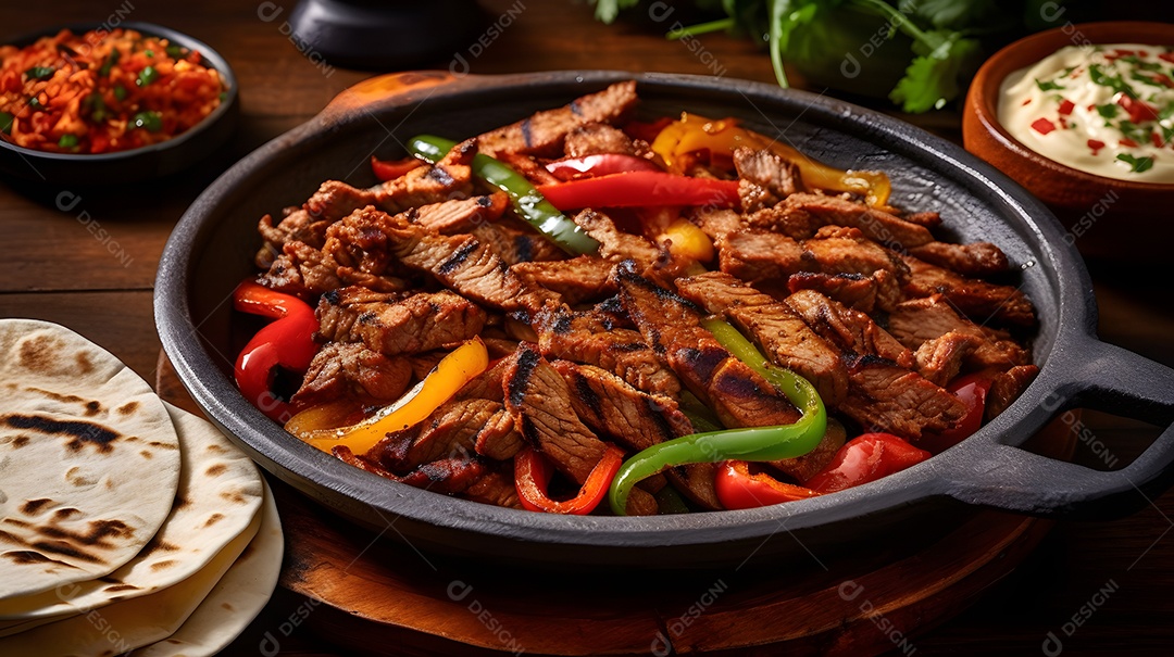 Prato De Comida Fajita Carne