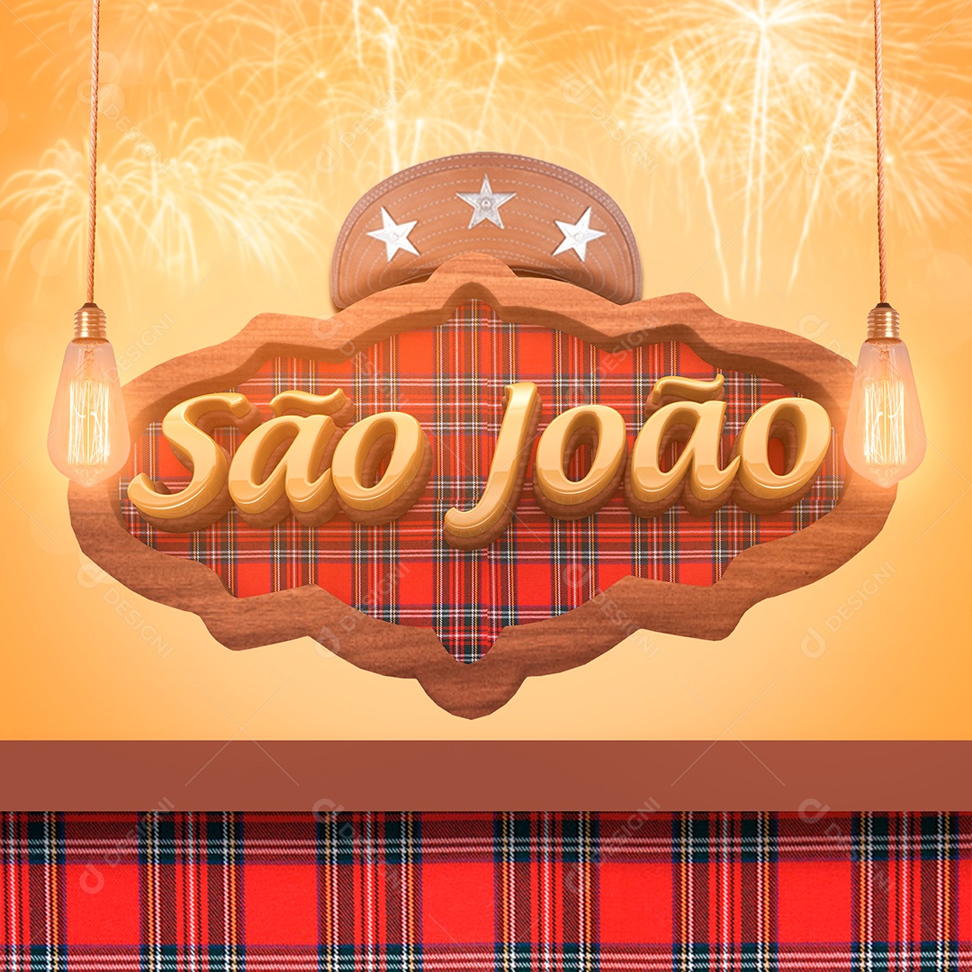 Selo 3D São João Para Composição PSD