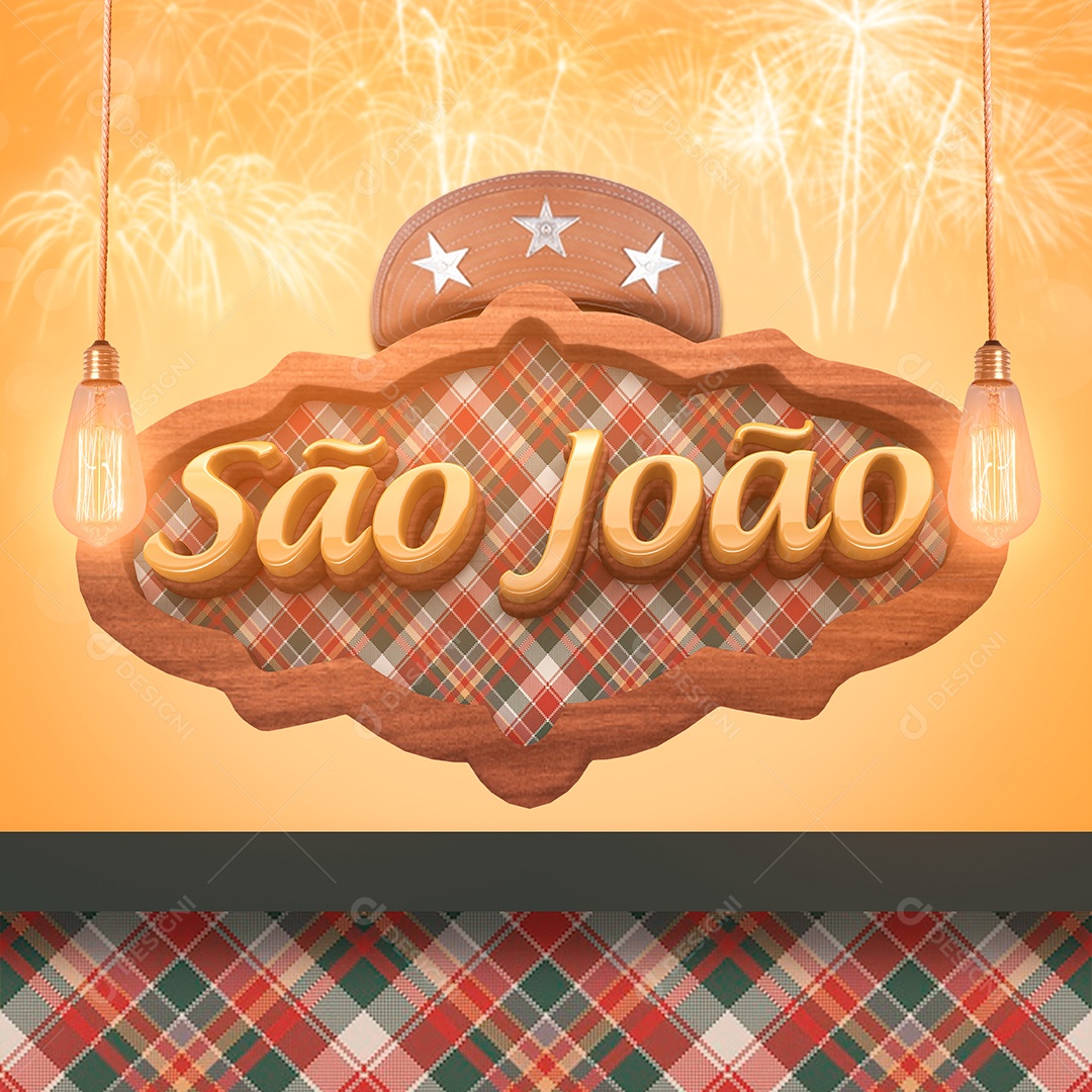 Selo 3D São João Para Composição PSD
