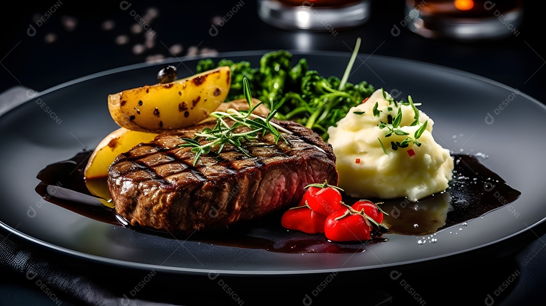 Prato De Bife Grelhado Brócolis e Molho