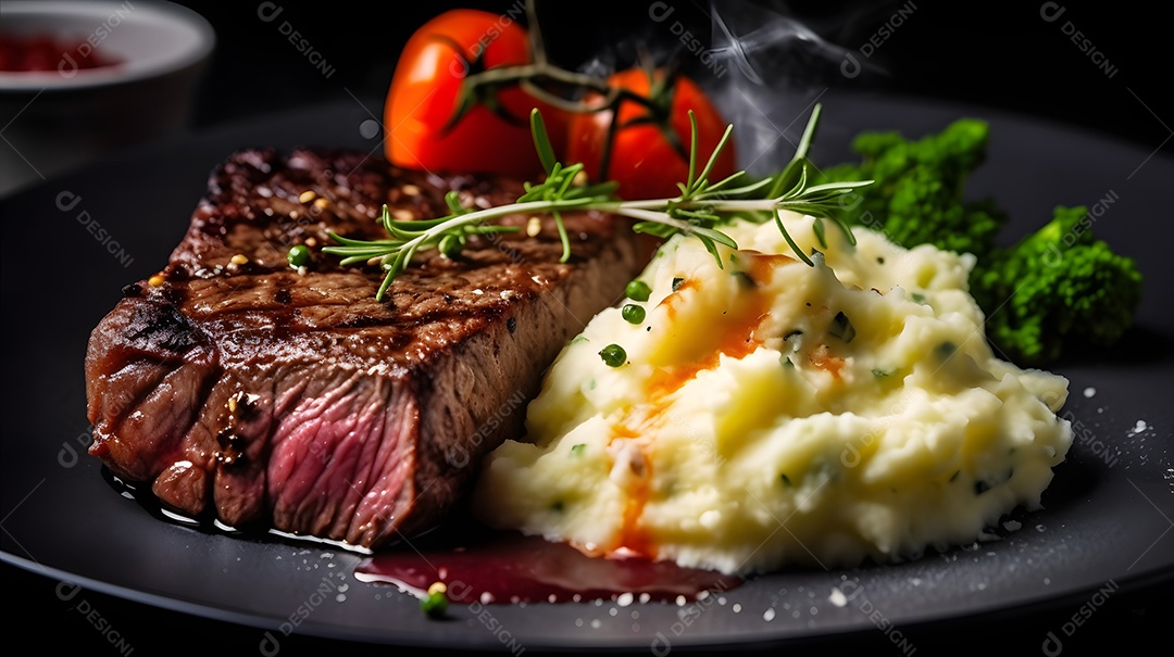 Prato De Bife Grelhado Brócolis e Molho