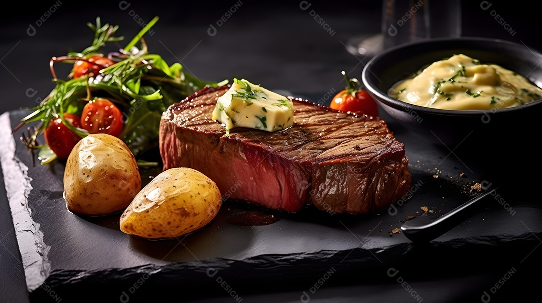 Prato De Bife Grelhado Brócolis e Molho