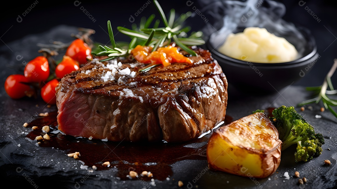 Prato De Bife Grelhado Brócolis e Molho