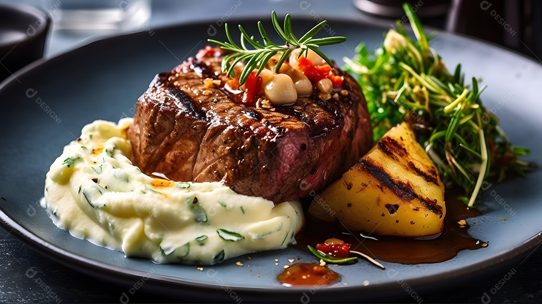 Prato De Bife Grelhado Brócolis e Molho