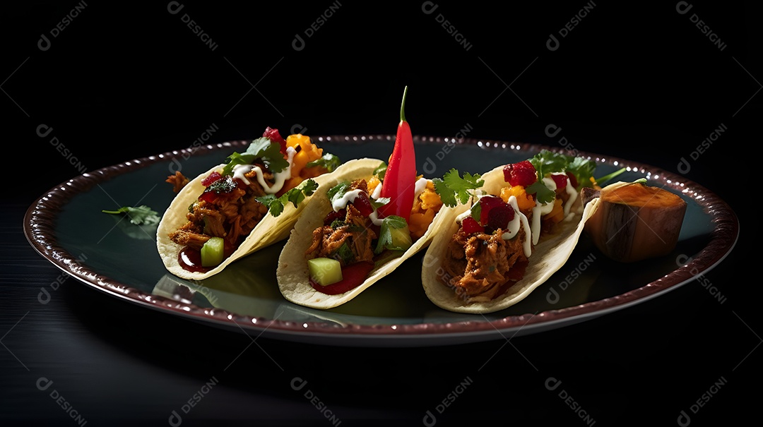 Prato De Comida De Tacos Mexicanos