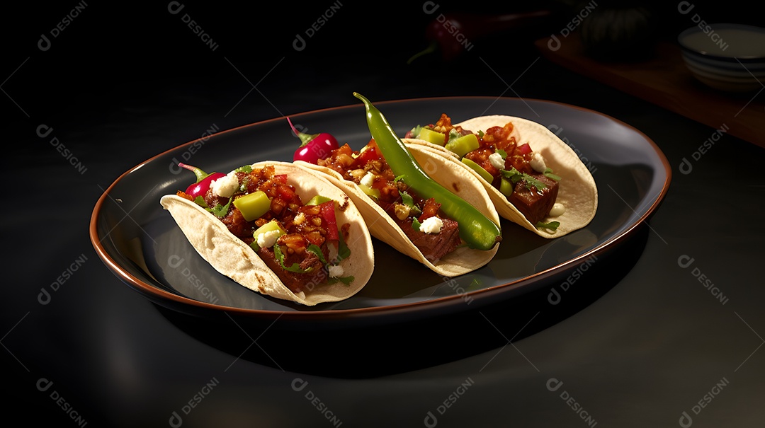 Prato De Comida De Tacos Mexicanos