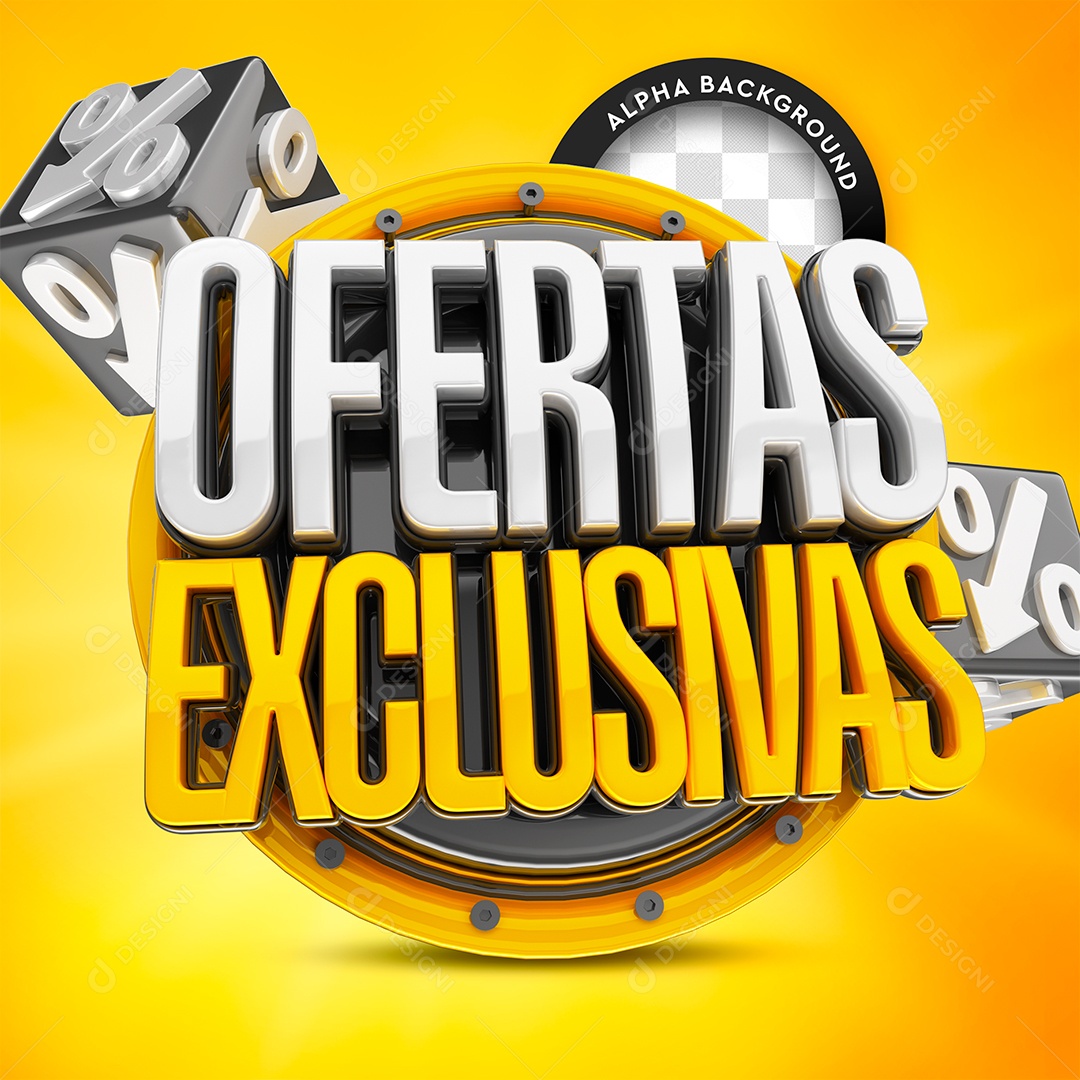 Ofertas Exclusivas Selo 3D Para Composição PSD