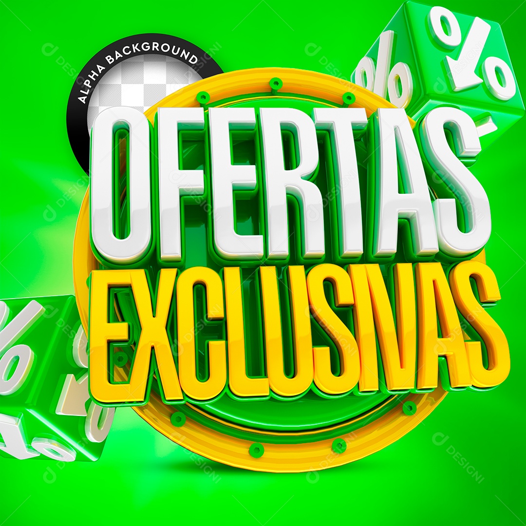 Ofertas Exclusivas Selo 3D Para Composição PSD