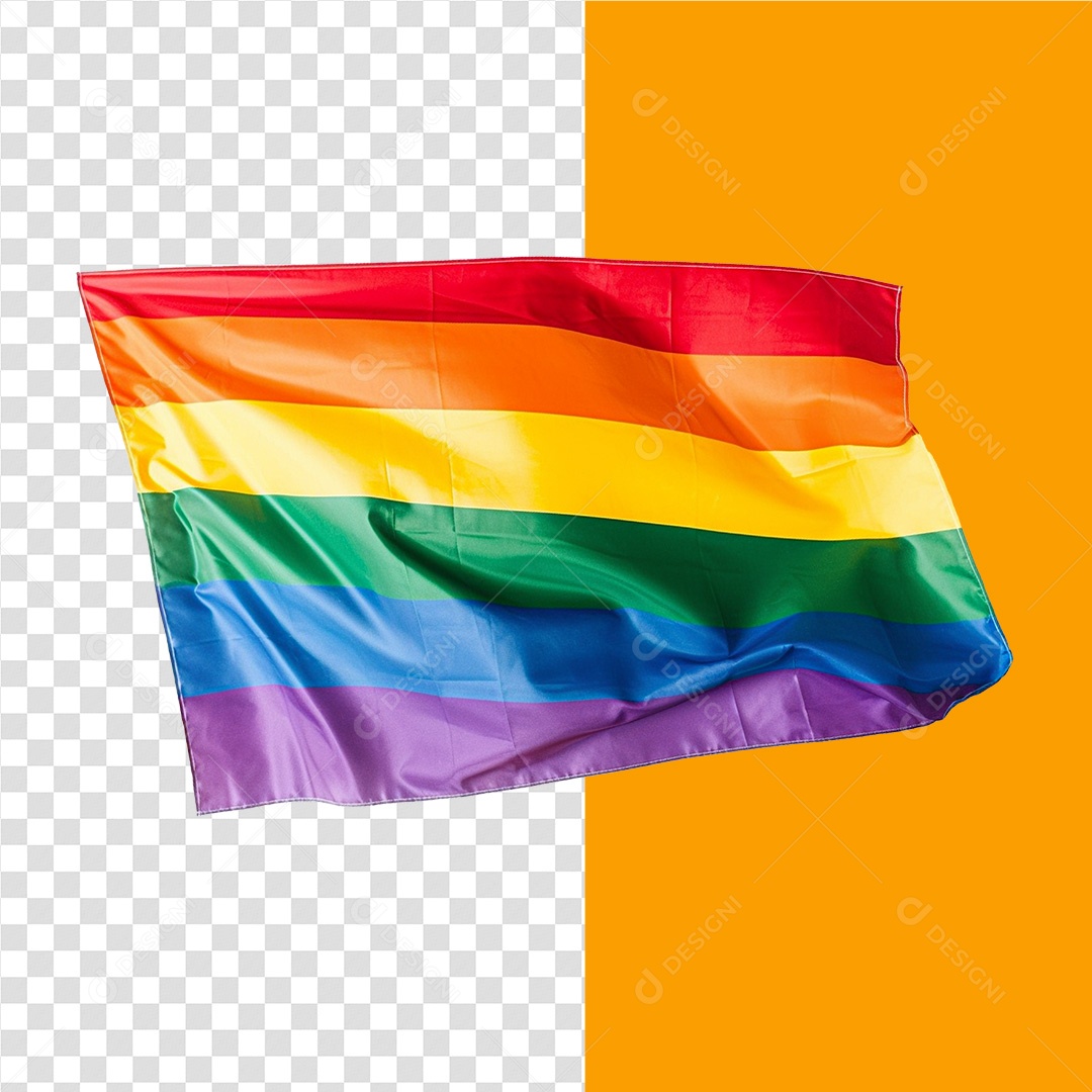 Bandeira LGBT Elemento 3D Para Composição PSD