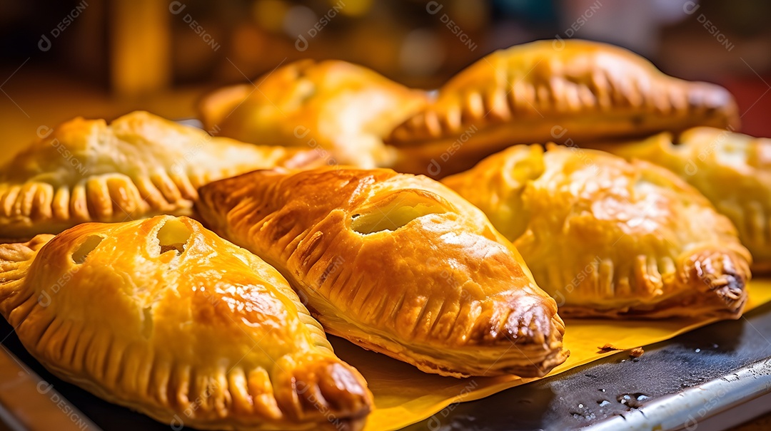 Empanada Iguaria sobre uma mesa de madeira