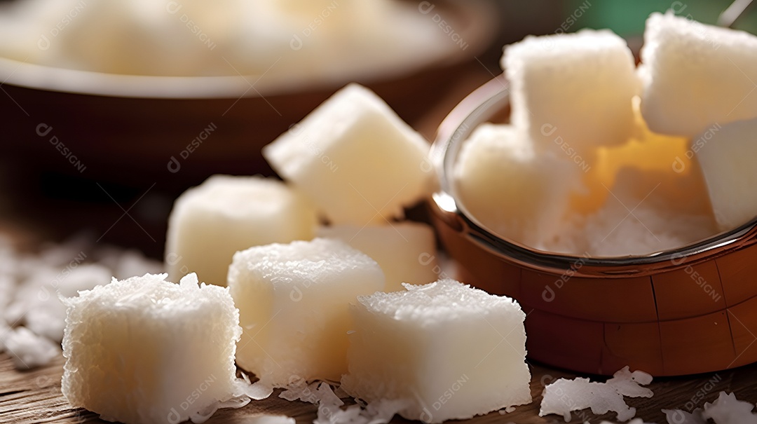 Cubos de doces sobre fundo isolado