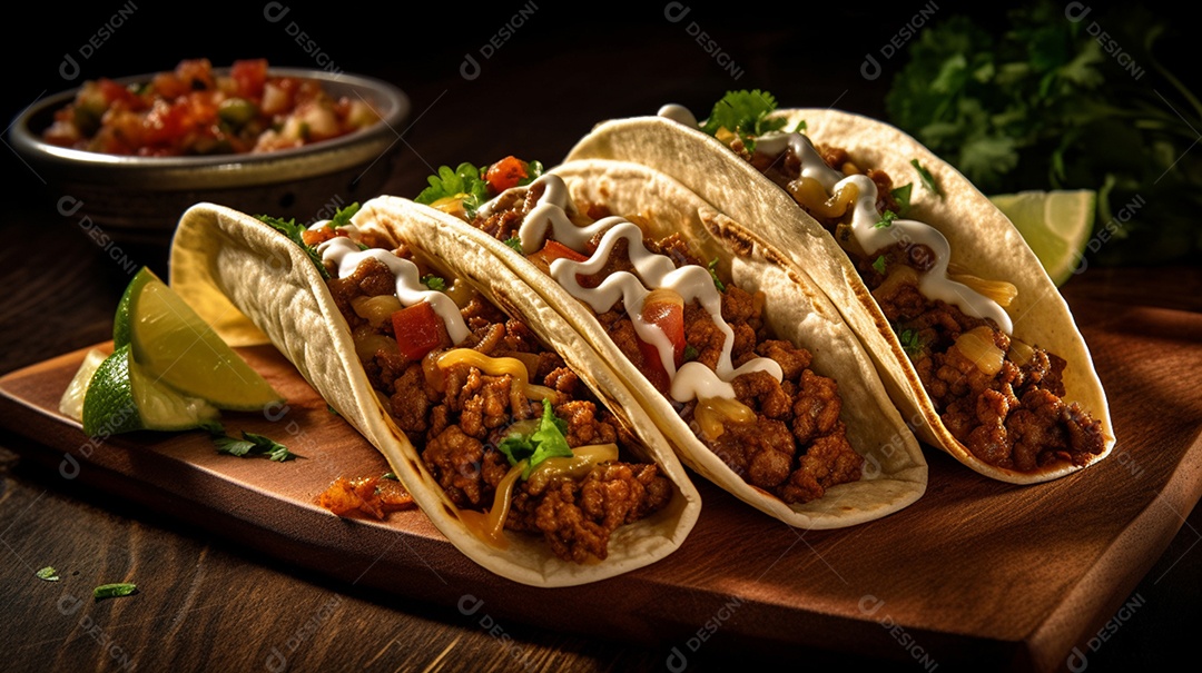 Panquecas sobre um prato em uma mesa restaurante