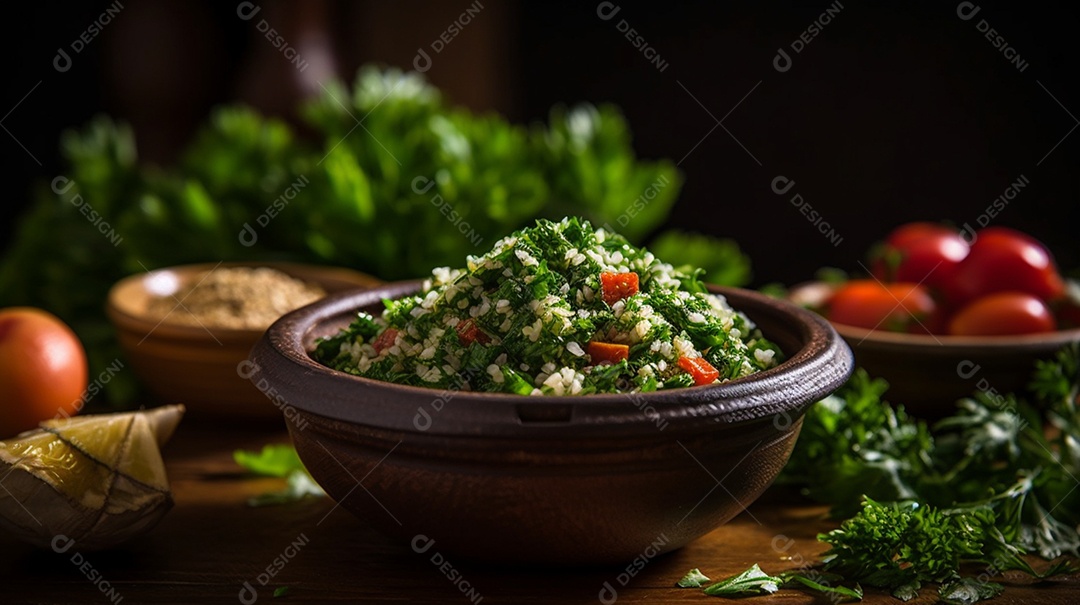 Feijão tropeiro sobre tigela em uma mesa de restaurante