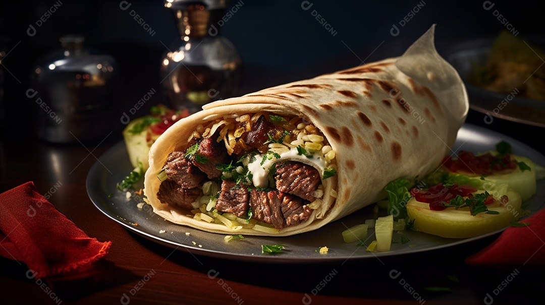 Prato de Panqueca sobre restaurante