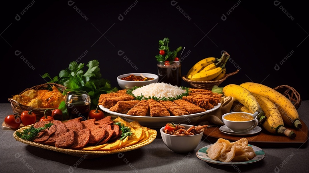 Prato de comida de café da manhã