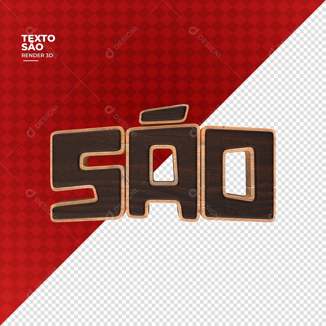 Texto 3D São Para Composição PSD