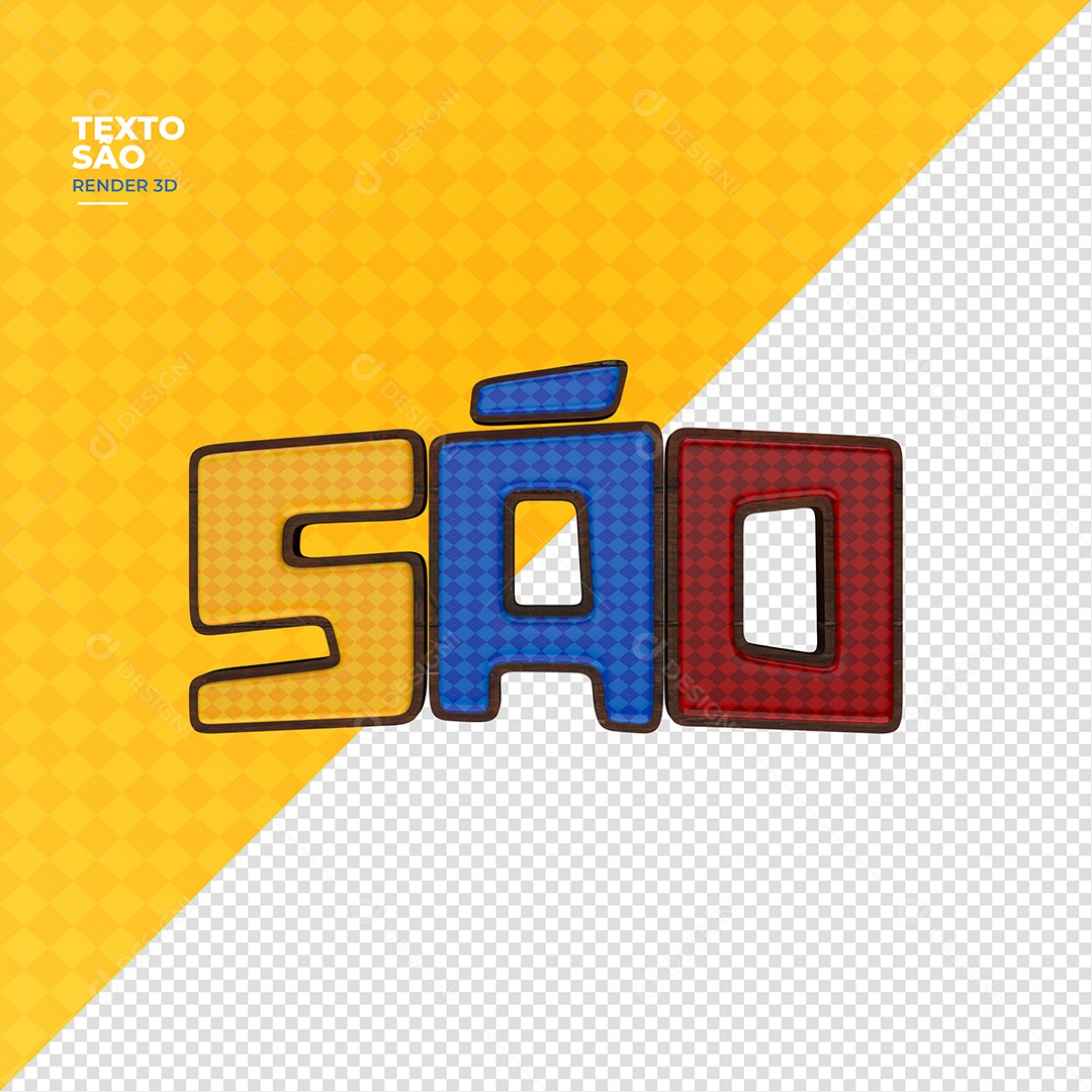 Texto 3D São Para Composição PSD