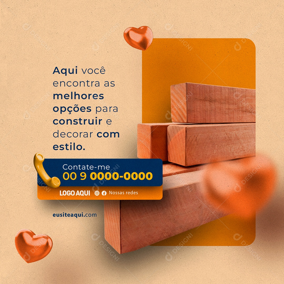 Aqui Você Encontra As Melhores Opções Madeireira Social Media PSD Editável