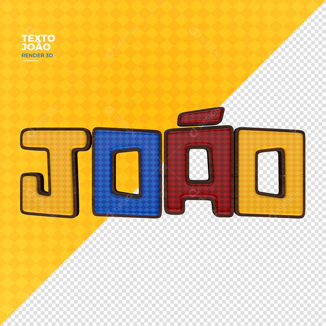 Texto 3D João Para Composição PSD