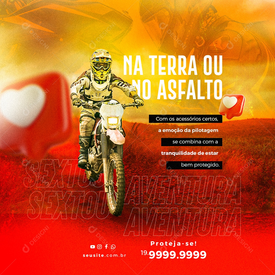 Na Terra Ou Asfalto Oficina De Moto Social Media PSD Editável