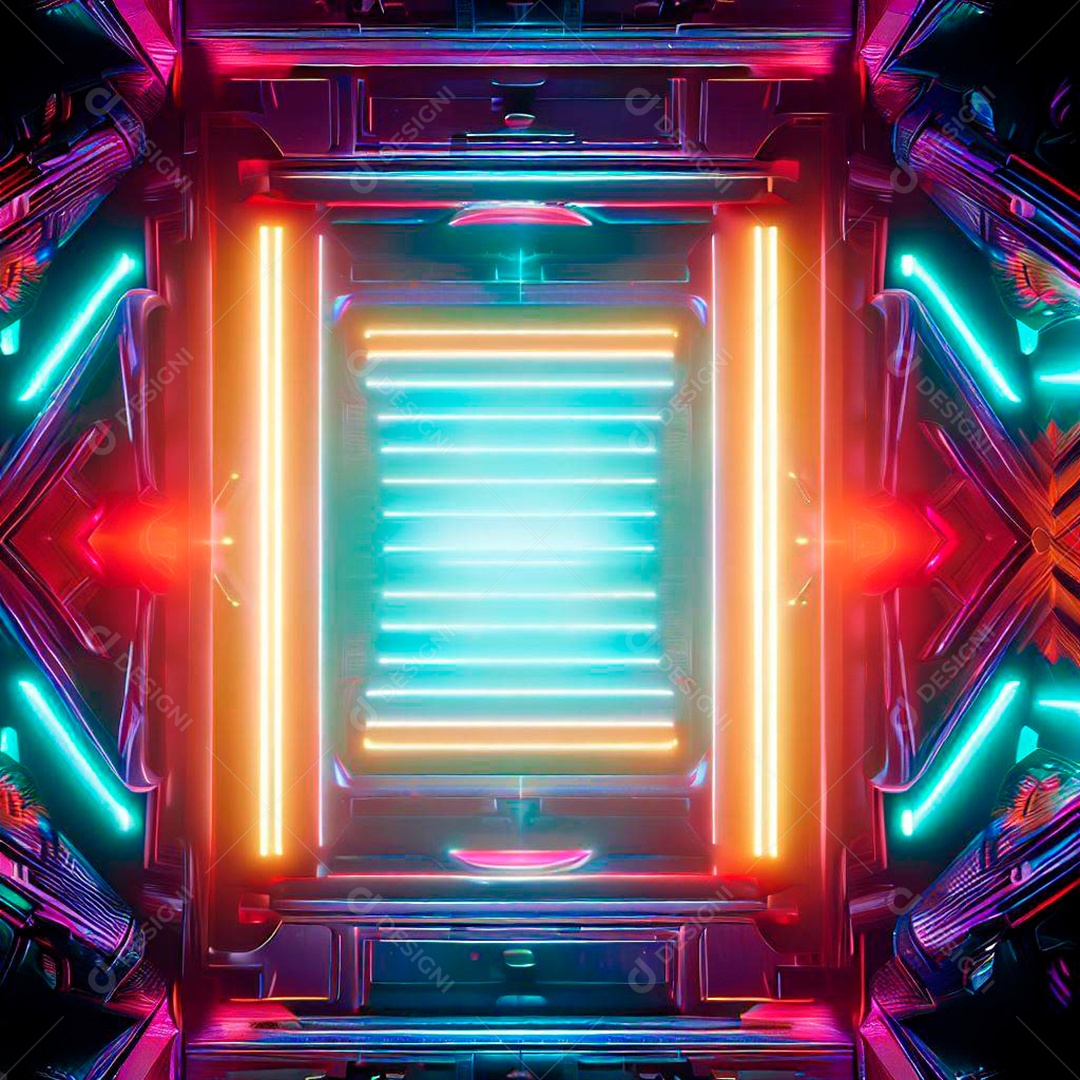 Fundo Futurista Neon Imagem Inteligência Artificial