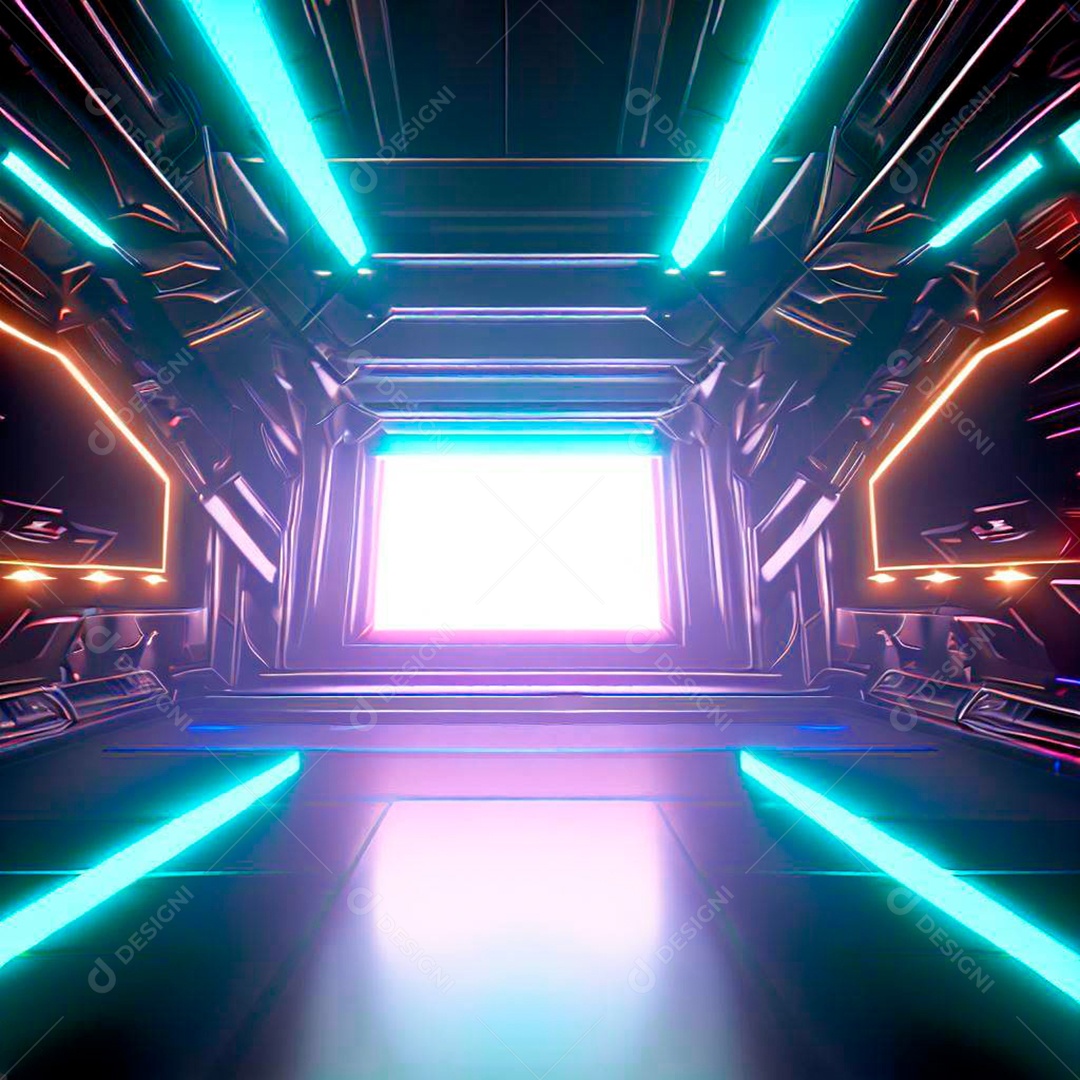 Fundo Futurista Neon Imagem Inteligência Artificial