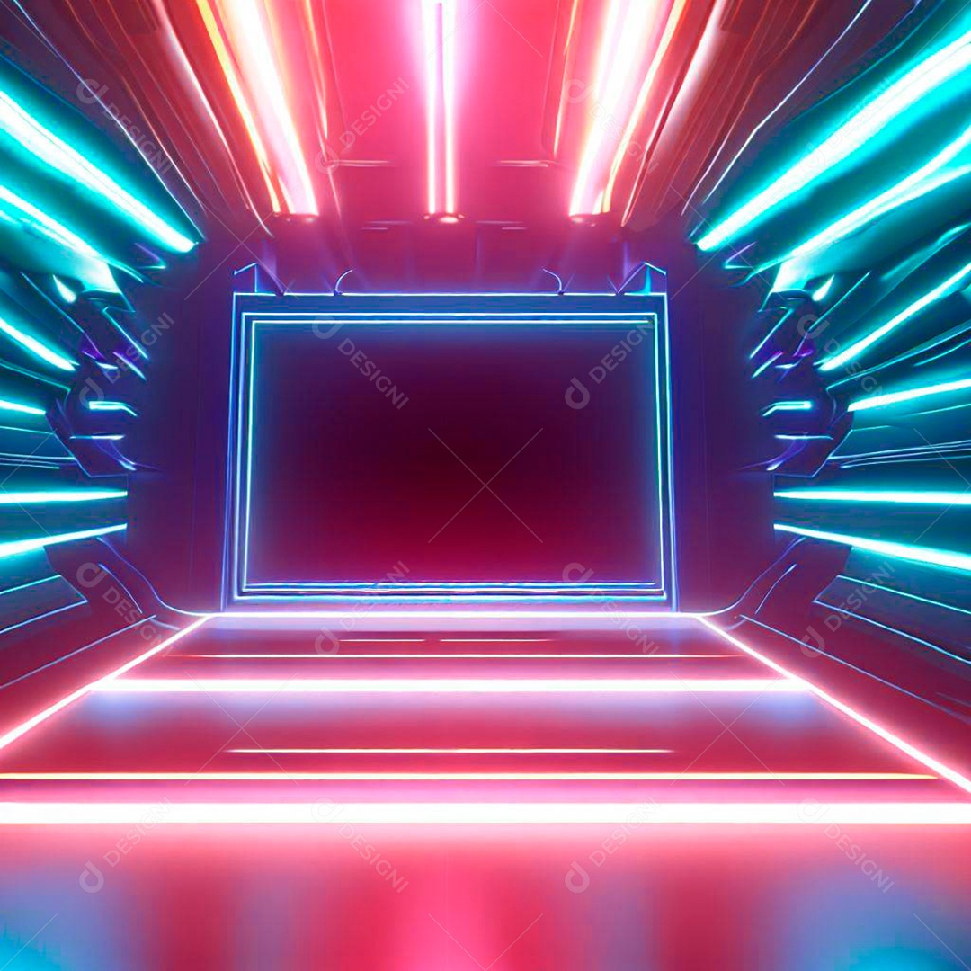 Fundo Futurista Neon Imagem Inteligência Artificial